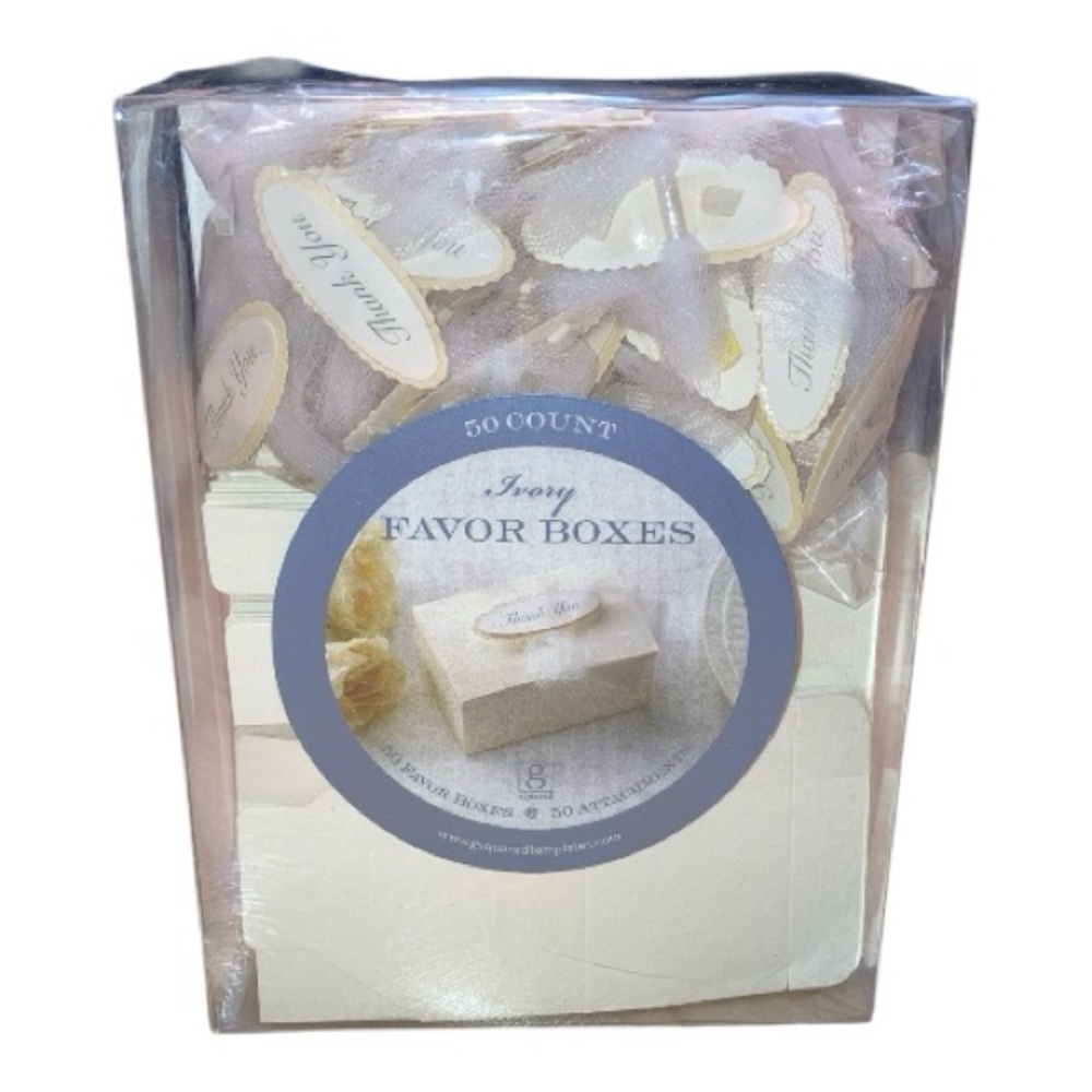 Ivory Favor Boxes - 50 Count